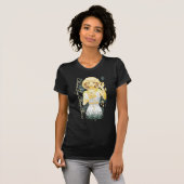 モダンな日のお金の女神-暗いワイシャツ Tシャツ (正面フル)