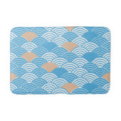 モダンな日本風 青海波と昇る太陽 バスマット (正面)
