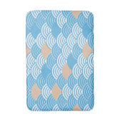 モダンな日本風 青海波と昇る太陽 バスマット (正面縦)