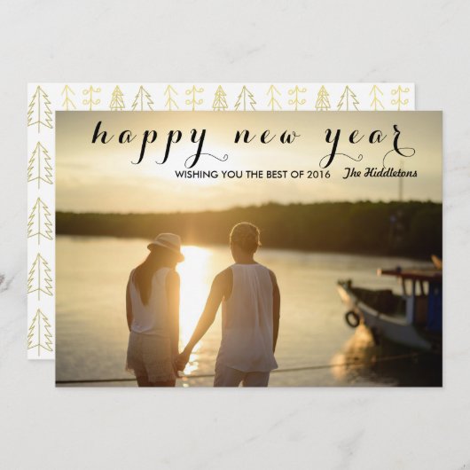 モダンな明けましておめでとうの原稿の写真 シーズンカード (正面/裏面)