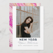 モダンな明けましておめでとうの新しい家の移動写真 シーズンカード (正面/裏面)