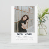 モダンな明けましておめでとうの新しい家の移動写真 シーズンカード (スタンド正面)