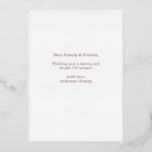 モダンな明るいクリスマス　ダスティーローズ 箔シーズンカード (裏面)