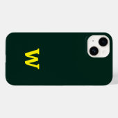 モダンな明るい黄色のイニシャル文字 Case-Mate iPhoneケース (裏面 (横))