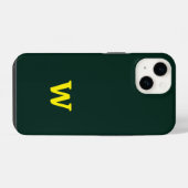 モダンな明るい黄色のイニシャル文字 iPhoneケース (裏面横)