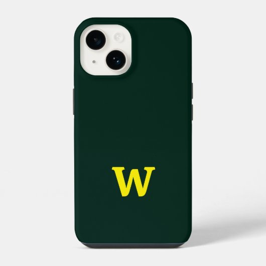 モダンな明るい黄色のイニシャル文字 iPhoneケース (裏面)