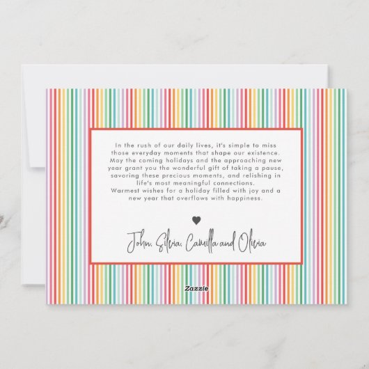 モダンな明るさと彩りを備えたシンプルな１枚の写真 シーズンカード (裏面)