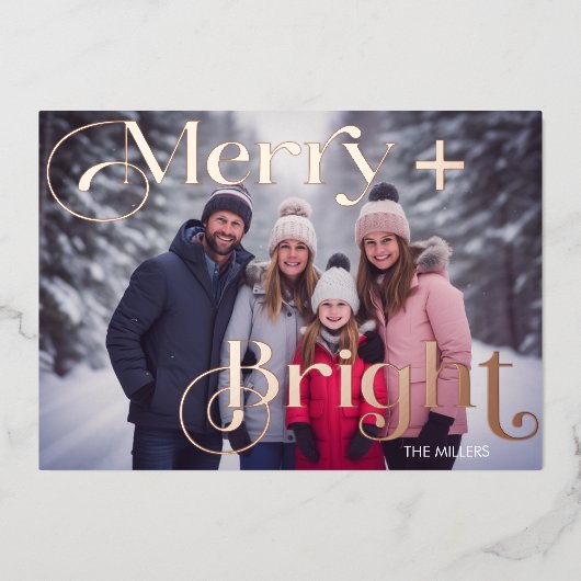 モダンな明るさと彩りを備えたシンプルな１枚の写真 箔シーズンカード (正面)