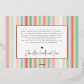 モダンな明るさと彩りを備えたシンプルな１枚の写真 箔シーズンカード (裏面)