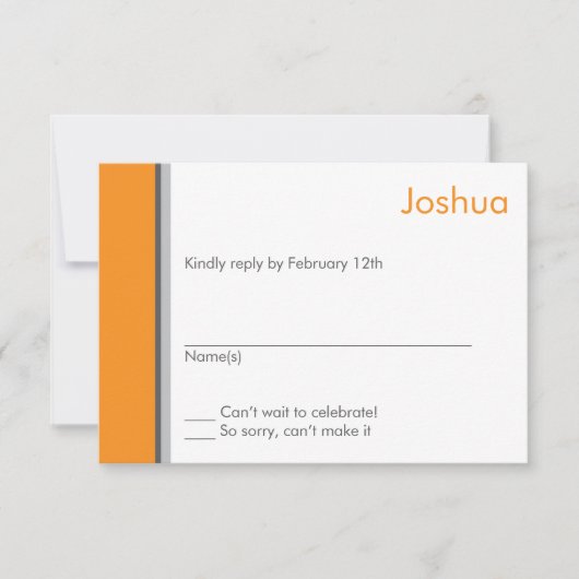 モダンな星のバーの（ユダヤ教の）バル・ミツバーの応答カード 出欠カード (正面)