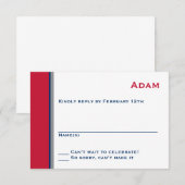 モダンな星のバーの（ユダヤ教の）バル・ミツバーの応答カード 出欠カード (正面/裏面)