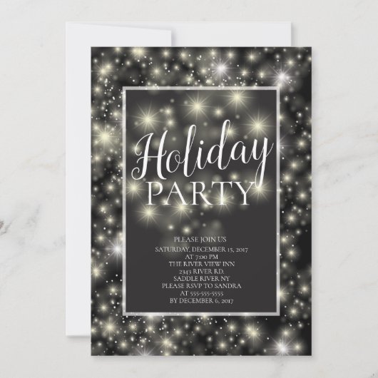 モダンな星の破烈の休日のパーティの招待状 招待状 (正面)