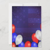 モダンな星は及び7月の招待状の第4を縞で飾ります 招待状 (裏面)