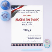 モダンな星条旗の永遠の旗メモリアルデー チラシ (シングル)