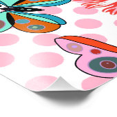 モダンな春の庭の蝶の花のデザイン フォトプリント            (角)