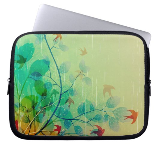 モダンな春の花を飾ったウェディング ラップトップスリーブ (正面)