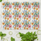 モダンな春の花 キッチンタオル (折り畳み)