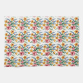モダンな春の花 キッチンタオル (横)