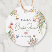 モダンな春の野生の花のスクリプト ブライダルシャワー フェイバータグ (裏面)