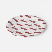 モダンな普通消防車のパーティーパターン ペーパープレート (アングル)