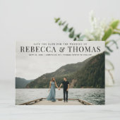 モダンな景色の写真の結婚式の保存日付 セーブザデート (スタンド正面)