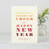 モダンな暖かい虹色のボールドシーズン新年 シーズンカード (スタンド正面)