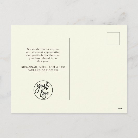 モダンな暖かい虹色のボールドシーズン新年 シーズンポストカード (裏面)