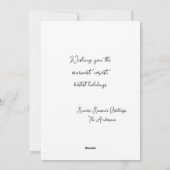 モダンな暖かい願いを込めた猫のクリスマスホリデー フラットカード シーズンカード (裏面)