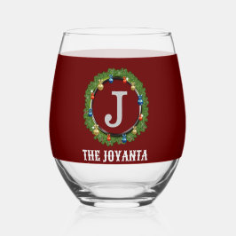 モダンな暗赤灰色のモノグラム ステムなしワイングラス