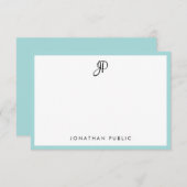 モダンな書道のモノグラムのでシンプルなテンプレート ノートカード (正面/裏面)