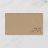 モダンな書道-単に右のクラフト紙 名刺 (裏面)