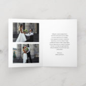 モダンな最低限のデザインの写真 結婚式のお礼 箔グリーティングカード (内側レイダウン)