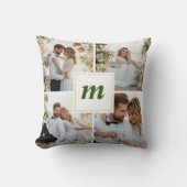 モダンな最初のクリスマス結婚記念写真 クッション (正面)