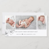 モダンな最初の母の日の写真コラージュ シーズンカード (正面)