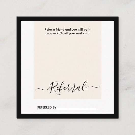 モダンな最小主義のきれいでエレガントな書道は参照します スクエア名刺 (正面)