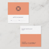 モダンな最小主義のきれいなタイポグラフィのアポイントメント スクエア名刺 (正面/裏面)