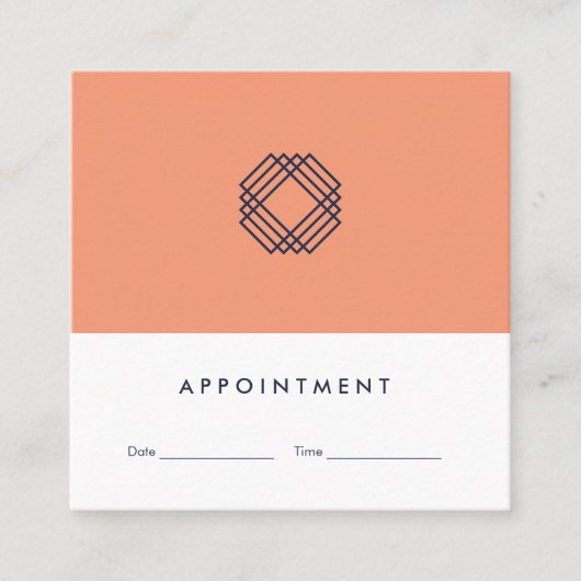 モダンな最小主義のきれいなタイポグラフィのアポイントメント スクエア名刺 (正面)