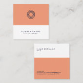 モダンな最小主義のきれいなレイアウトのタイポグラフィのロゴ スクエア名刺 (正面/裏面)