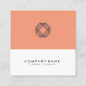 モダンな最小主義のきれいなレイアウトのタイポグラフィのロゴ スクエア名刺 (正面)