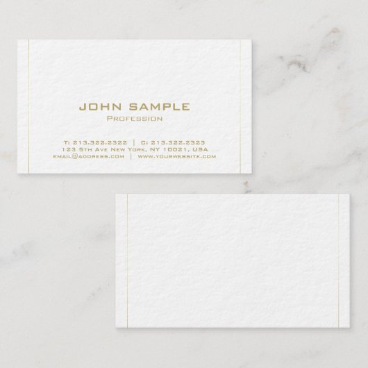 モダンな最小主義のエレガントで明白な優れた贅沢 名刺 (正面/裏面)