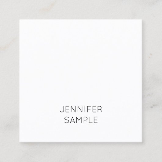 モダンな最小主義のエレガントなテンプレートの贅沢のシンプル スクエア名刺 (正面)