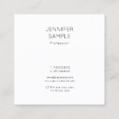 モダンな最小主義のエレガントなテンプレートの贅沢のシンプル スクエア名刺 (裏面)