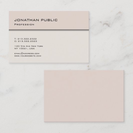 モダンな最小主義のエレガントなデザインのトレンディーのテンプレート 名刺 (正面/裏面)