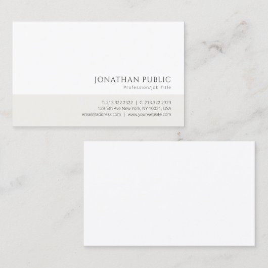 モダンな最小主義のエレガントなデザインの専門の上品 名刺 (正面/裏面)