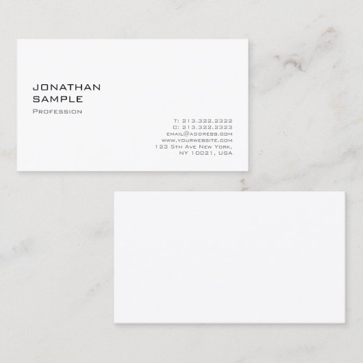 モダンな最小主義のエレガントな専門のデザイン 名刺 (正面/裏面)