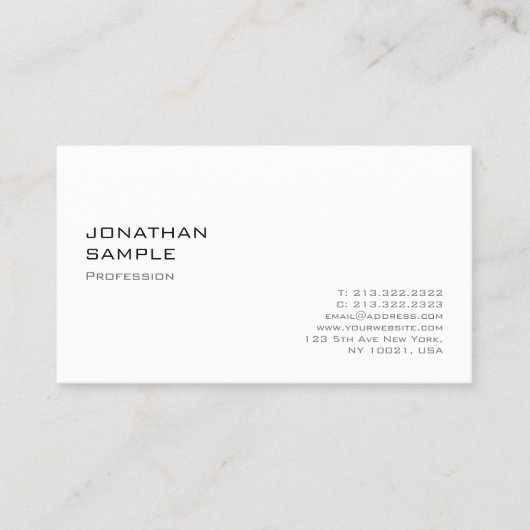 モダンな最小主義のエレガントな専門のデザイン 名刺 (正面)