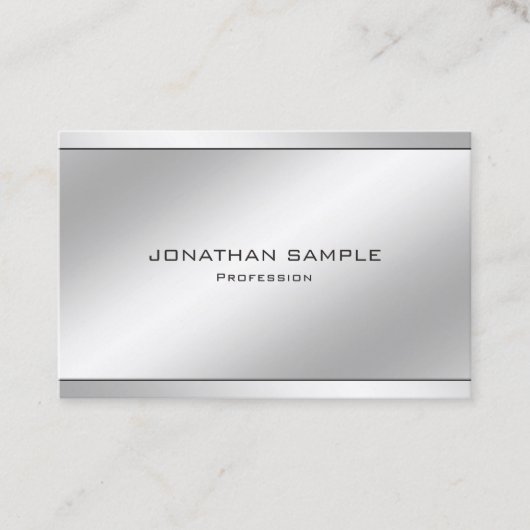 モダンな最小主義のエレガントな銀製のプロフェッショナル 名刺 (正面)