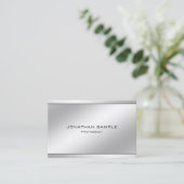 モダンな最小主義のエレガントな銀製のプロフェッショナル 名刺 (スタンド正面)