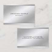 モダンな最小主義のエレガントな銀製のプロフェッショナル 名刺 (正面/裏面)