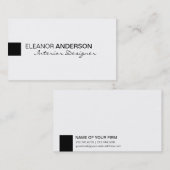 モダンな最小主義のクラシックでエレガントなプロフェッショナル 名刺 (正面/裏面)